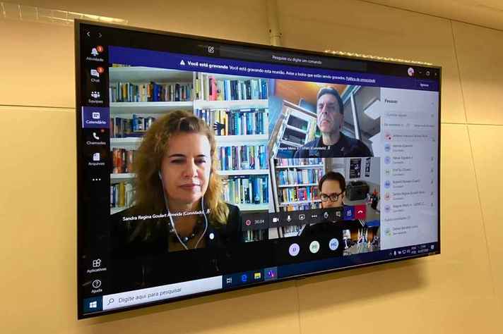 Sandra Goulart Almeida foi 'recebida' pelos dirigentes do TJMG em videoconferência